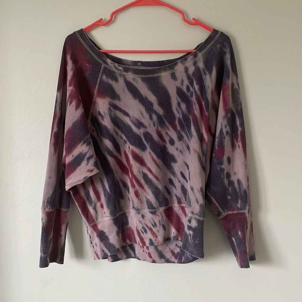 Chaser Purple Pink Tie Dye Long Sleeve Shirt - Medium